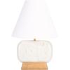 SAFAVIEH Lighting Collection Naira White Marble/Natural 17-inch Table Lamp (LED Bulb Included)