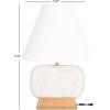SAFAVIEH Lighting Collection Naira White Marble/Natural 17-inch Table Lamp (LED Bulb Included)