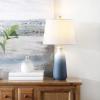 SAFAVIEH Lighting Collection Narem Modern Contemporary Ombre White/ Blue 23-inch Bedroom Living Room Home Office Desk Nightstand Table Lamp (LED Bulb Included)