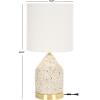 SAFAVIEH Lighting Collection Nicolai White Terrazzo/Gold 20-inch Bottle Table Lamp (LED Bulb Included)