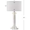 SAFAVIEH Lighting Collection Nina Modern Crystal Column 30-inch Bedroom Living Room Home Office Desk Nightstand Table Lamp (LED Bulb Included)