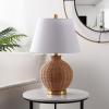 SAFAVIEH Lighting Collection Nobuo Natural/Brass 23-inch Table Lamp (LED Bulb Included)
