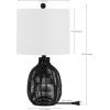 SAFAVIEH Lighting Collection Oroya Light Natural 23-inch Table Lamp (LED Bulb Included)(Black)