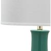 SAFAVIEH Lighting Collection Paris Modern Emerald Green Ceramic 28-inch Bedroom Living Room Home Office Desk Nightstand Table Lamp (LED Bulb Included)(Emerald)