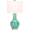 SAFAVIEH Lighting Collection Paris Modern Emerald Green Ceramic 28-inch Bedroom Living Room Home Office Desk Nightstand Table Lamp (LED Bulb Included)(Emerald)