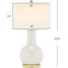 SAFAVIEH Lighting Collection Paris Modern Emerald Green Ceramic 28-inch Bedroom Living Room Home Office Desk Nightstand Table Lamp (LED Bulb Included)(Gray)