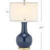 SAFAVIEH Lighting Collection Paris Modern Emerald Green Ceramic 28-inch Bedroom Living Room Home Office Desk Nightstand Table Lamp (LED Bulb Included)(Navy)
