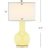 SAFAVIEH Lighting Collection Paris Modern Emerald Green Ceramic 28-inch Bedroom Living Room Home Office Desk Nightstand Table Lamp (LED Bulb Included)(Yellow)