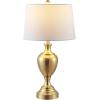 SAFAVIEH Lighting Collection Poppy Modern Contemporary Brass Iron 28-inch Bedroom Living Room Home Office Desk Nightstand Table Lamp (LED Bulb Included)(Brass)
