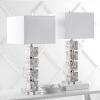 SAFAVIEH Lighting Collection Rafferty Coastal Cream Shell 31-inch Bedroom Living Room Home Office Desk Nightstand Table Lamp Set of 2 (LED Bulbs Included)
