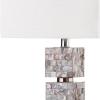 SAFAVIEH Lighting Collection Rafferty Coastal Cream Shell 31-inch Bedroom Living Room Home Office Desk Nightstand Table Lamp Set of 2 (LED Bulbs Included)