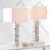 SAFAVIEH Lighting Collection Rafferty Coastal Cream Shell 31-inch Bedroom Living Room Home Office Desk Nightstand Table Lamp Set of 2 (LED Bulbs Included)