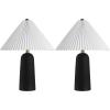 SAFAVIEH Lighting Collection Reese Black Resin 22-inch Table Lamp Set of 2(Black)