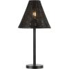 SAFAVIEH Lighting Collection Ricki Black Rattan 24-inch Table Lamp (LED Bulb Included)
