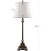 SAFAVIEH Lighting Collection Rimini Traditional Rustic Farmhouse Antique Silver 34-inch Bedroom Living Room Home Office Desk Nightstand Table Lamp Set of 2 (LED Bulbs Included)