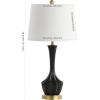 SAFAVIEH Lighting Collection Ronan Modern Contemporary Black/ Gold 28-inch Bedroom Living Room Home Office Desk Nightstand Table Lamp (LED Bulb Included)
