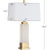 SAFAVIEH Lighting Collection Rozella Alabaster White/ Gold 30-inch Bedroom Living Room Home Office Desk Nightstand Table Lamp (LED Bulb Included)