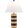 SAFAVIEH Lighting Collection Shea Light Brown & Dark Brown Stripe 24-inch Table Lamp for Bedroom, Living Room, Home Office, Desk, Nightstand (LED Bulb Included)(Light Brown/Dark Brown)