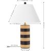 SAFAVIEH Lighting Collection Shea Light Brown & Dark Brown Stripe 24-inch Table Lamp for Bedroom, Living Room, Home Office, Desk, Nightstand (LED Bulb Included)(Light Brown/Dark Brown)