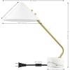 SAFAVIEH Lighting Collection Shields White/Brass 21-inch Table Lamp (LED Bulb Included)