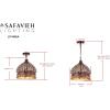 SAFAVIEH Lighting Collection Sultan Jeweled Moroccan Bohemian Farmhouse Dark Bronze/ Amber 14-inch Diameter 3-light Adjustable Hanging Chandelier Pendant Light Fixture (LED Bulbs Included)