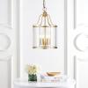 SAFAVIEH Lighting Collection Sutton Place Farmhouse Brass 13-inch Diameter 4-light Adjustable Hanging Pendant Light Fixture (LED Bulbs Included)