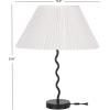 SAFAVIEH Lighting Collection Tali Black & White Pleated Shade 22-inch Table Lamp for Bedroom, Living Room, Home Office, Desk, Nightstand (LED Bulb Included)(Black)