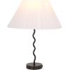 SAFAVIEH Lighting Collection Tali Black & White Pleated Shade 22-inch Table Lamp for Bedroom, Living Room, Home Office, Desk, Nightstand (LED Bulb Included)(Black)