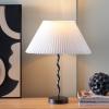 SAFAVIEH Lighting Collection Tali Black & White Pleated Shade 22-inch Table Lamp for Bedroom, Living Room, Home Office, Desk, Nightstand (LED Bulb Included)(Black)