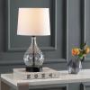 SAFAVIEH Lighting Collection Targari Black/ Clear Crystal 19-inch Bedroom Living Room Home Office Desk Nightstand Table Lamp (LED Bulb Included)