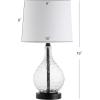 SAFAVIEH Lighting Collection Targari Black/ Clear Crystal 19-inch Bedroom Living Room Home Office Desk Nightstand Table Lamp (LED Bulb Included)