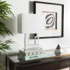 SAFAVIEH Lighting Collection Town Square Modern Square Crystal 21-inch Bedroom Living Room Home Office Desk Nightstand Table Lamp (LED Bulb Included)(Clear/White)