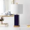 SAFAVIEH Lighting Collection Wendi Modern Navy Blue Ceramic 22-inch Bedroom Living Room Home Office Desk Nightstand Table Lamp (LED Bulb Included)