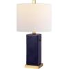 SAFAVIEH Lighting Collection Wendi Modern Navy Blue Ceramic 22-inch Bedroom Living Room Home Office Desk Nightstand Table Lamp (LED Bulb Included)