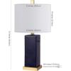 SAFAVIEH Lighting Collection Wendi Modern Navy Blue Ceramic 22-inch Bedroom Living Room Home Office Desk Nightstand Table Lamp (LED Bulb Included)