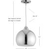 SAFAVIEH PND4032B Lighting Collection Sabine Modern Adjustable 84-inch Drop Chrome Pendant, 12.1″-84.1″ H(Chrome)