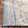 SAFAVIEH Washable Rug Outdoor Beach House Collection – 5’3″ x 7’6″, Cream & Beige, Non-Shedding & Easy to Clean, Ideal for Patio, Backyard, Mudroom (BHS174A)(Blue/Creme)