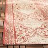 SAFAVIEH Washable Rug Outdoor Beach House Collection – 5’3″ x 7’6″, Cream & Beige, Non-Shedding & Easy to Clean, Ideal for Patio, Backyard, Mudroom (BHS174A)(Red/Creme)