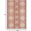 SAFAVIEH Washable Rug Outdoor Beach House Collection – 5’3″ x 7’6″, Cream & Beige, Non-Shedding & Easy to Clean, Ideal for Patio, Backyard, Mudroom (BHS174A)(Red/Creme)