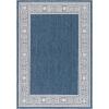 SAFAVIEH Washable Rug Outdoor Beach House Collection – 8′ x 10′, Blue & Ivory, Non-Shedding & Easy to Clean, Ideal for Patio, Backyard, Mudroom (BHS276M)(Blue/Ivory)