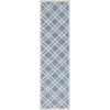 SAFAVIEH Washable Rug Outdoor Beach House Collection – 8′ x 10′, Blue & Ivory, Non-Shedding & Easy to Clean, Ideal for Patio, Backyard, Mudroom (BHS282M)(Blue/Ivory)