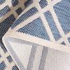 SAFAVIEH Washable Rug Outdoor Beach House Collection – 8′ x 10′, Blue & Ivory, Non-Shedding & Easy to Clean, Ideal for Patio, Backyard, Mudroom (BHS282M)(Blue/Ivory)
