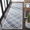 SAFAVIEH Washable Rug Outdoor Beach House Collection – 8′ x 10′, Blue & Ivory, Non-Shedding & Easy to Clean, Ideal for Patio, Backyard, Mudroom (BHS282M)(Blue/Ivory)