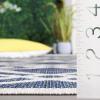 SAFAVIEH Washable Rug Outdoor Beach House Collection – 8′ x 10′, Blue & Ivory, Non-Shedding & Easy to Clean, Ideal for Patio, Backyard, Mudroom (BHS282M)(Blue/Ivory)