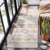 SAFAVIEH Washable Rug Outdoor Summer Collection – 5’3″ x 7’6″, Ivory & Red, Non-Shedding & Easy to Clean, Ideal for Patio, Backyard, Mudroom (SMR420A)(Ivory/Red)