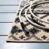 SAFAVIEH Washable Rug Outdoor Veranda Collection – 8′ x 11′, Beige & Grey, Non-Shedding & Easy to Clean, Ideal for Patio, Backyard, Mudroom (VER097-3413)(Black/Beige)
