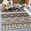 SAFAVIEH Washable Rug Outdoor Veranda Collection – 8′ x 11′, Beige & Grey, Non-Shedding & Easy to Clean, Ideal for Patio, Backyard, Mudroom (VER097-3413)(Black/Beige)