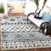 SAFAVIEH Washable Rug Outdoor Veranda Collection – 8′ x 11′, Beige & Grey, Non-Shedding & Easy to Clean, Ideal for Patio, Backyard, Mudroom (VER097-3413)(Turquoise/Blue)