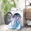SAFAVIEH Washable Rug Paint Brush Collection – 6’7″ Square, Blue & Lavender, Slip Resistant & Easy to Clean, Ideal for Living Room, Bedroom, Nursery, Kids Playroom, Dining Space (PTB120C)(Blue/Lavender)