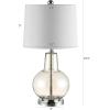 Safavieh Lighting Collection Atlas Luster Crackle/ Light Grey Shade 24-inch Bedroom Living Room Home Office Desk Nightstand Table Lamp (LED Bulb Included)(Luster Glass)